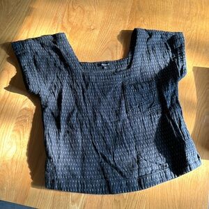Madewell Black Wide-Neck Top / Blouse